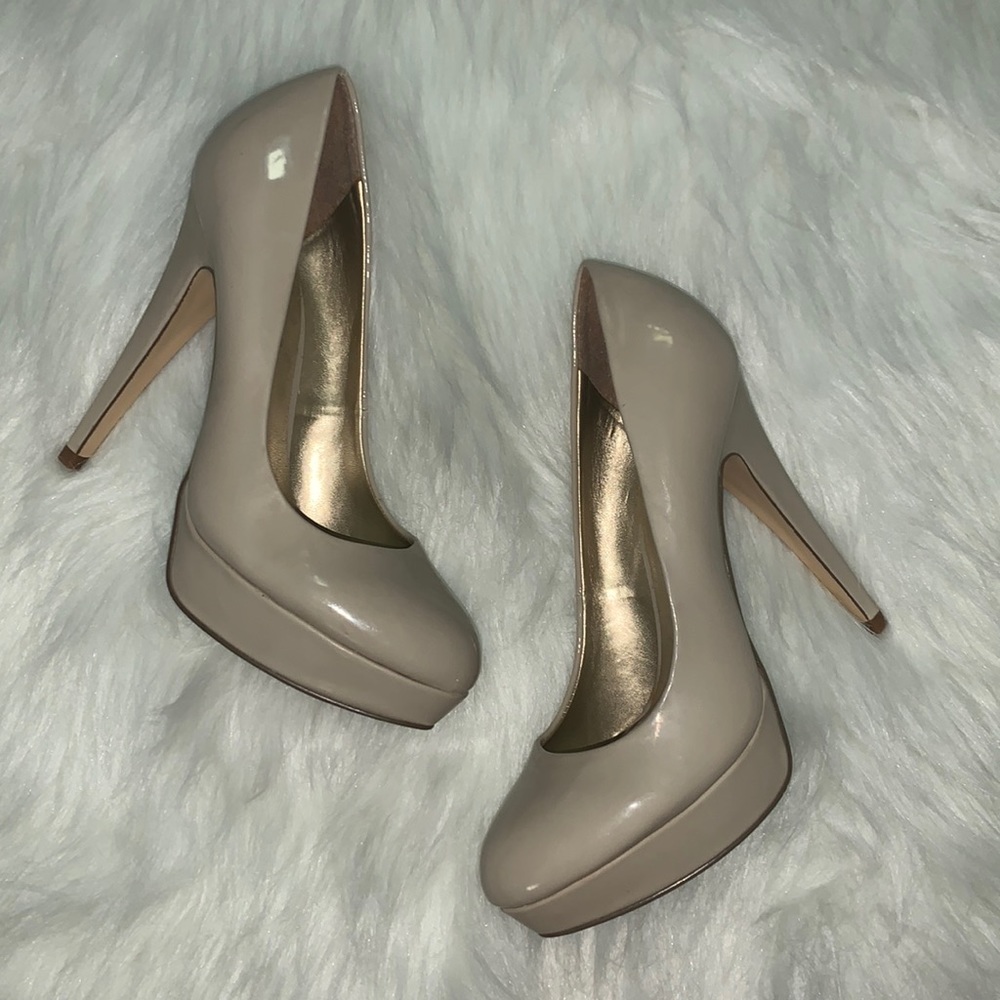Nude platform heels